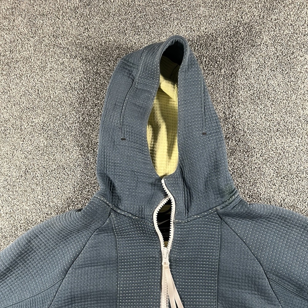 Nike Therma-FIT Full Zip Hoodie Women's Medium Blue Waffle Textured Training - Picture 4 of 9